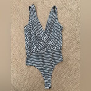 ASOS striped Blue and White Bodysuit